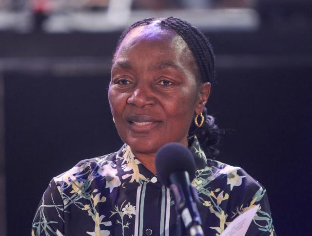 WINDHOEK, 02 September 2026 - Minister of Finance, Ericah Shafudah, addresses members of the public during the Creative, Sport and Tourism Expo, that was held at the Hage Geingob Rugby Stadium in Windhoek in September 2026. (Photo: Hesron Kapanga) NAMPA