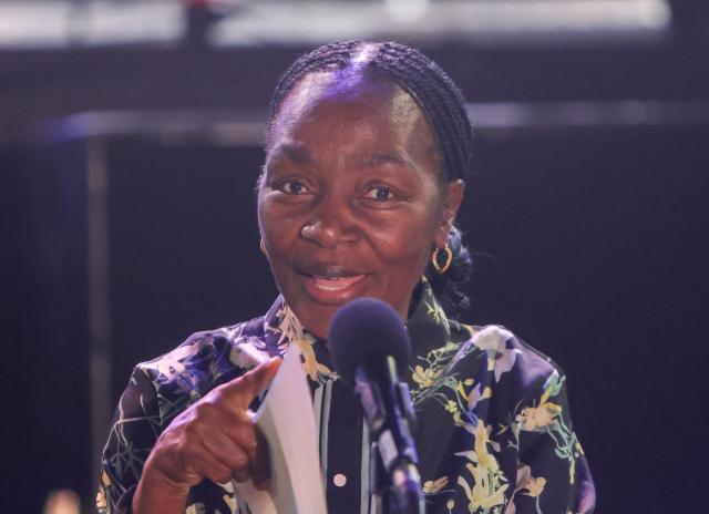 WINDHOEK, 02 September 2026 - Minister of Finance, Ericah Shafuda, addresses members of the public during the Creative, Sport and Tourism Expo that was held at the Hage Geingob Rugby Stadium in Windhoek. (Photo: Hesron Kapanga) NAMPA