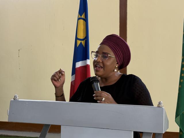 NKURENKURU, 13 September 2026- Kavango West Governor Verna Sinimbo speaking at the Namibia’s National Prayer Day 2026, in Nkurenkuru on Saturday.

(Photo: Lylie Joel)
NAMPA