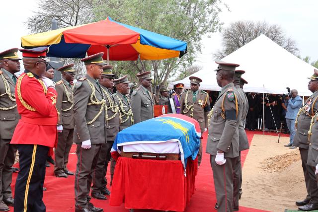 WINDHOEK, 13 September 2026 - Liberation struggle veteran, former Robben Island prisoner, and lifelong workers' rights advocate Helao Joseph Shityuwete was laid to rest at the Gammams Cemetery in Pionierspark, Windhoek, on Sunday following a state funeral. (Photo by: Uakutura Kambaekua) NAMPA