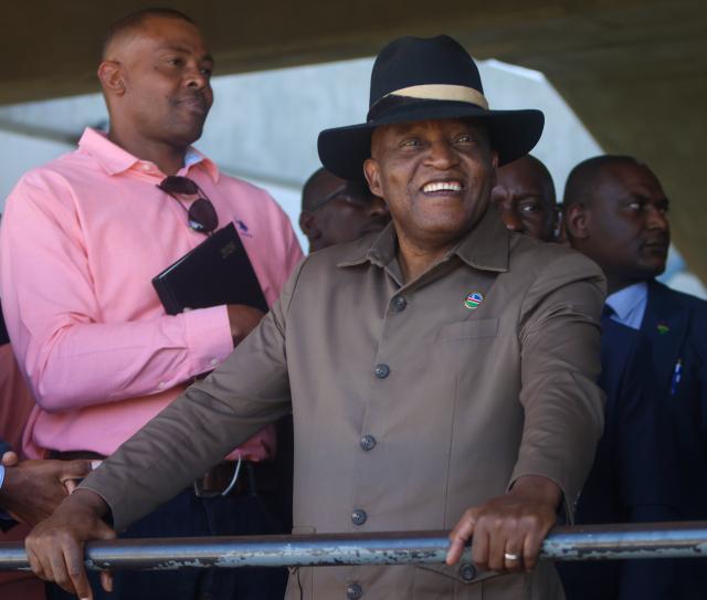 WINDHOEK, 17 September 2026 - Prime Minister Elijah Ngurare while paying a surprise visit at the Sam Nujoma Stadium to familiarise himself with the renovation work. (Photo: Hesron Kapanga) NAMPA 