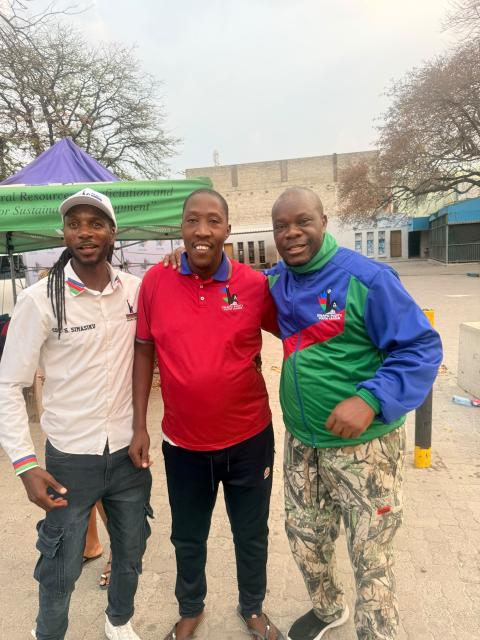 KATIMA MULILO, 19 September 2026 – Swapo Party Youth League (SPYL) Regional Secretary for Zambezi, Elto Mowa (middle), says the mass recruitment drive held on Saturday in front of the Katima Mulilo Open Market was a resounding success. Mowa also commended SPYL Secretary and Member of Parliament Ephraim Nekongo.

(Photo: Contributed)
