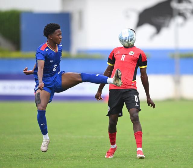 WINDHOEK, 18 September 2027 - Namibia's U20 player Williem Nguvali while in action against ........ of Mozambique during their second match of 2026 Council of Southern African Football Associations (COSAFA) TotalEnergies CAF Under-20 Africa Cup of Nations qualifying campaign. Namibia overcame their opponents, Mozambique, with a 1-0 victory in Maputo, Mozambique, at Zimpeto Stadium. (Photo: contributed) NAMPA
