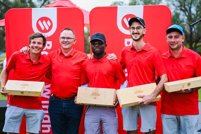 WINDHOEK, 23 September 2026 - Wico Coetzee, Leon Koch (Bank Windhoek), Ruben Malakia, Hannes Burger, Jandre Cornelissen. (Photo: Contributed) 