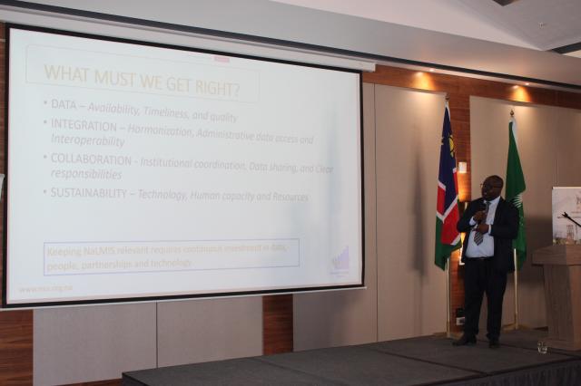 WINDHOEK, 24 September 2026 - Statistician General Alex Shimuafeni, while speaking at the launch of the national Labour Market Information System, (NaLMIS), a platform the Namibia Statistics Agency (NSA) says will bring together fragmented labour data from across government and the private sector to support evidence-based decision-making.

NaLMIS was launched by the NSA in partnership with the Ministry of Justice and Labour Relations.

(Photo by: Chelva Wells) NAMPA 
