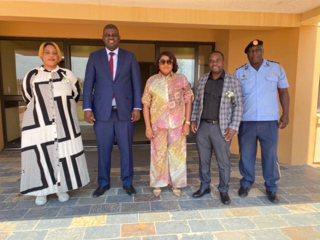 NCAMAGORO, 24 September 2026- The Deputy Minister of Information and Communication Technology Wenzel Kavaka during a courtesy visit to Kavango West Regional Governor Verna Sinimbo at the Ncamagoro Constituency Office on Thursday.

(Photo: Lylie Joel)
NAMPA