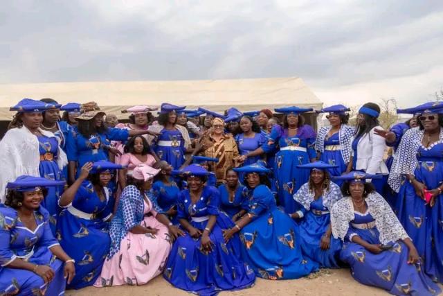 OVINJANGE, 25 SEPTEMBER 2026- Vice President Lucia Witbooi with members of the Ondiri Peer Group during their General Assembly at Ovinjange Village in the Kunene Region on Friday. (Photo: Contributed) NAMPA 