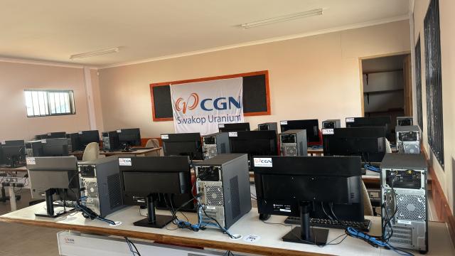 SWAKOPMUND, 07 November 2024 - Computers donated to the Matutura Secondary School by the Swakop Uranium mine through their foundation, which is its corporate responsibility organisation. (Photo by: Isabel Bento) NAMPA 