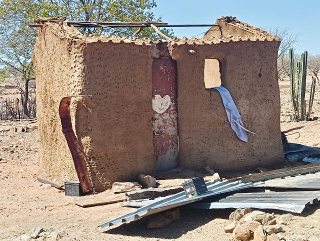 OTJOKAVARE, 06 October 2026- A house in Otjokavare village after strong winds blew off its roof during heavy rain and hail last week Wednesday. (Photo: Kaviveterue Virere) NAMPA 
