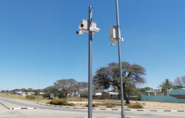 OTJIWARONGO, 07 October 2026 - The closed-circuit television (CCTV) camera system (left) being installed in and around Otjiwarongo under the Otjiwarongo Municipality for crime prevention purposes. (Photo by: Mulisa Simiyasa) NAMPA 