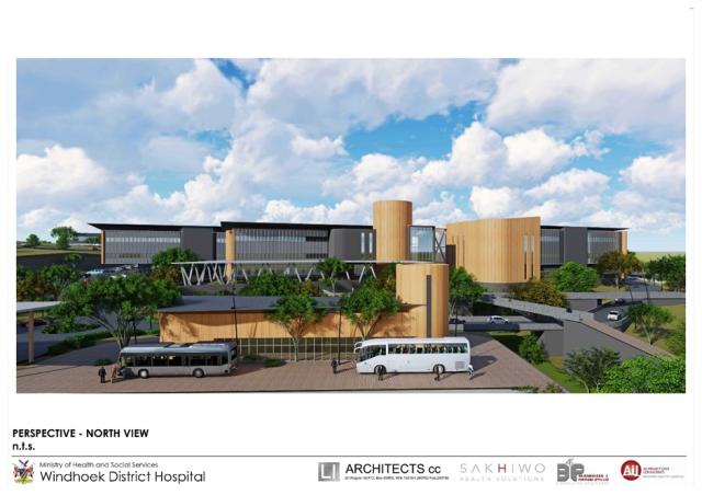 WINDHOEK, 10 October 2026 - An architectural design of the proposed Windhoek District Hospital in the Havana suburb. Project proposals and preliminary bulk works are underway, with major construction set to begin in 2027. (Photo: Contributed) NAMPA.