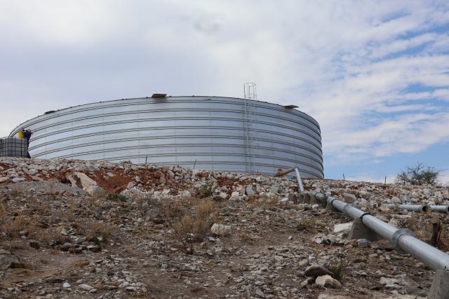 OTJIWARONGO, 11 October 2026 - The new water reservoir for the Otjiwarongo Municipality undergoing construction southeast of town. (Photo by: Mulisa Simiyasa) NAMPA