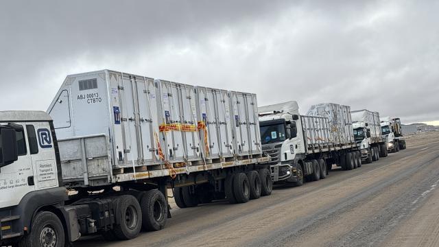 SWAKOPMUND, 12 October 2026 - Trucks transporting specialised equipment for the 2026 Integrated Field Exercise (IFE26) of the Comprehensive Nuclear-Test-Ban Treaty Organisation (CTBTO) arrive in Swakopmund. (Photo by: Isabel Bento) NAMPA