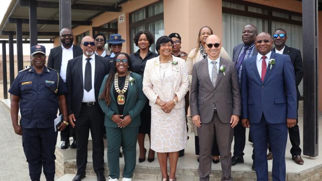 SWAKOPMUND, 13 October 2026 - Newly appointed ACC Director General Dr Bryan Eiseb, Erongo Governor Dr Natalia /Goagoses, Erongo Regional Council Chief Regional Officer Sem Ntelamo and Erongo Regional Police Commannder Commissioner Nikolaus Kupembona at the annual Erongo media engagement in Swakopmund on Tuesday. (Photo by: Isabel Bento) NAMPA