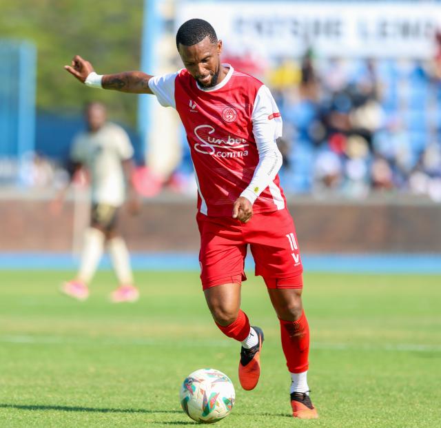 GABORONE, 17 October 2026 - African Stars player Willy Stephanus while in action during their Confederation of African Football (CAF), Champions League second round first priliminary game against Orlando Pirates at the National Stadium of Botswana in Gaborone. Pirates won the match 1-0. (Photo by: Hesron Kapanga) NAMPA
