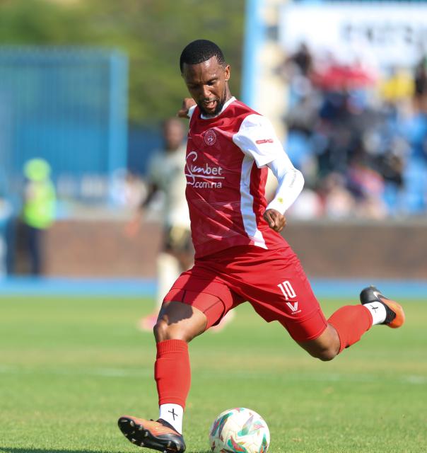 GABORONE, 17 October 2026 - African Stars player Willy Stephanus while in action during their Confederation of African Football (CAF), Champions League second round first priliminary game against Orlando Pirates at the National Stadium of Botswana in Gaborone. Pirates won the match 1-0. (Photo by: Hesron Kapanga) NAMPA