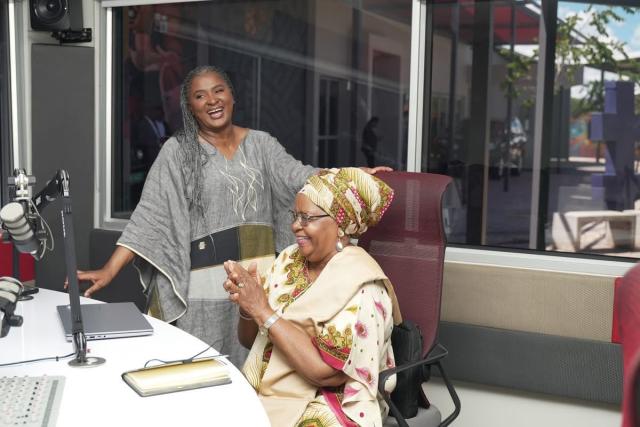 WINDHOEK, 18 October 2026 - Former third First Lady of Namibia Monica Geingos pictured with the late second former First Lady, Penehupifo Pohamba in a BeFree studio. (Photo: Contributed) NAMPA