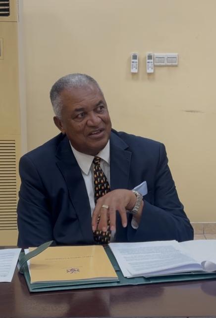 RUNDU, 19 October 2026 - The Public Service Commission Chairperson Ambassador Patrick Nandago speaking during a consultation meeting at Rundu on Monday. (Photo by: Sawi Hausiku) NAMPA 