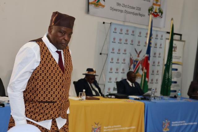 OTJIWARONGO, 19 October 2026 - The Minister of Urban and Rural Development, James Sankwasa at the 27th Meeting of Council of Traditional Leaders in Namibia at Otjiwarongo on Monday afternoon. (Photo by: Mulisa Simiyasa) NAMPA