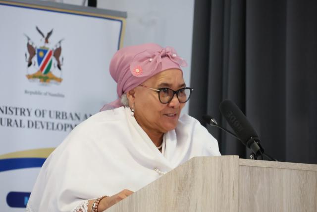 OTJIWARONGO, 19 October 2026 - Vice President, Lucia Witbooi speaks at the 27th Meeting of Council of Traditional Leaders in Namibia at Otjiwarongo on Monday afternoon. (Photo by: Mulisa Simiyasa) NAMPA