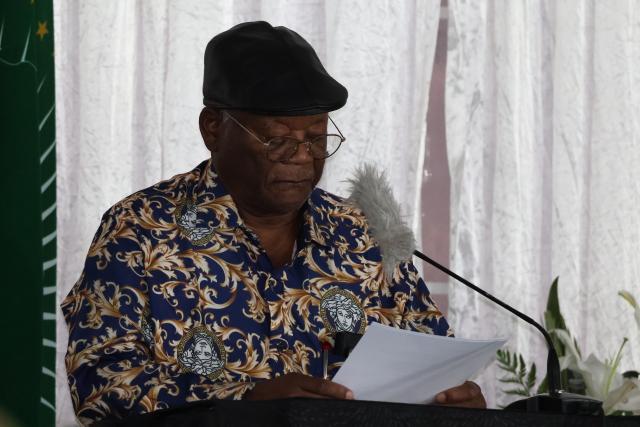 WINDHOEK, 19 October 2026 – Helmut Angula paying tribute to former first lady Penehupifo Pohamba during prayer service in her honour (Photo: Andreas Thomas) NAMPA