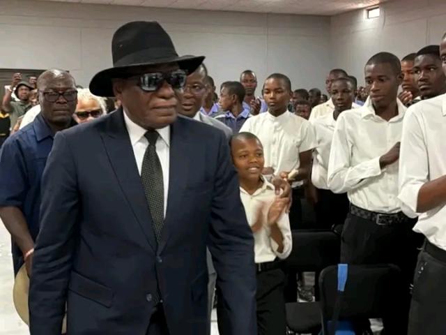 OPUWO, 20 October 2026- Namibia’s First Gentleman, Lieutenant General (Retired) Epaphras Denga Ndaitwah, addresses learners during an engagement with boys and girls in Opuwo on Tuesday. (Photo: Contributed) NAMPA 