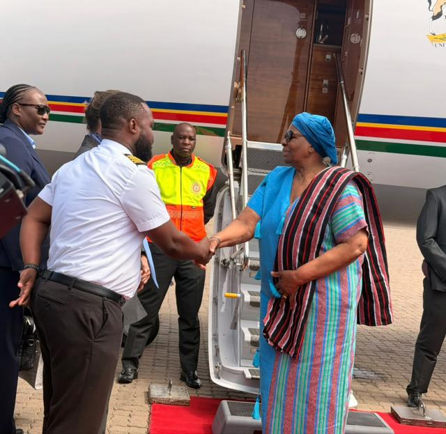 WINDHOEK, 26 October 2026 - President Netumbo Nandi-Ndaitwah boarding a plane at Hosea Kutako International Airport ahead of her departure for the Russia-Africa Summit in Moscow (Photo: Contributed) NAMPA