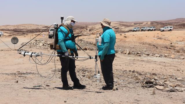 SWAKOPMUND, 28 October 2026 - Comprehensive Nuclear-Test-Ban Treaty Organisation (CTBTO) field experts photographed during a field exercise trip outside Arandis. (Photo by: Isabel Bento) NAMPA