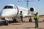 GABORONE, 15 May 2012 - Air Namibia's Embaer regional ERJ 135 jet is seen here after it landed at the Seretse Khama International Airport at the inauguration of the national airline's direct flight to Gaborone on Tuesday. (Photo by: Sawi Hausiku) NAMPA