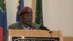 WINDHOEK, 08 July 2016 - Minister of Safety and Security Charles Namoloh speaks during the launch of the Namibian Police Force (NamPol)’s automated biometric identification system. (Photo by: Lydia Pitiri) NAMPA