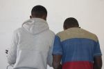 WINDHOEK, 19 July 2016 - Two of three men arrested by the City Police on Tuesday with suspected stolen items. (Photo by: Simon Endjala) NAMPA 