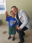 BETHANIE, 08 April 2017 – Founder of the Career Assessment and Mentorship Programme, Sidney Boois (R) poses for a photo with a young learner from Bethanie. (Photo: Contributed)