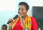 WINDHOEK, 18 April 2018 - Permanent Secretary in the Ministry of Sport, Youth and National Service Emma Kantema-Gaomas speaking at the welcoming of Team Namibia from the Commonwealth Games. (Photo by: Maqonda Ndlovu) NAMPA