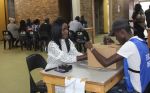 WALVIS BAY, 15 January 2020 - Swapo party candidate Sirie Topulathana casting her vote in the by-election for the Walvis Bay Constituency at one of the fixed polling stations. (Photo by: Linea Dishena) NAMPA