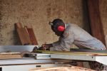 RUNDU, 22 January 2020 - One of the local carpenters in Rundu busy working on a wood cutting machinery. (Photo by:Petrus Muronga) NAMPA 