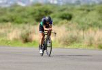 WINDHOEK, 26 January 2023 - Melissa Hinz in action during the Individual Time Trial at the 2023 Nedbank Namibia National Cycling Championships in Windhoek. (Photo by: Hesron Kapanga) NAMPA
