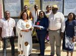 OPUWO, 01 August 2023 - Opuwo councillors welcome the town's new Chief Executive Officer, Matjandjara Tjiuhuura Katurota (centre, in blue). (Photo by: Uakutura Kambaekua) NAMPA