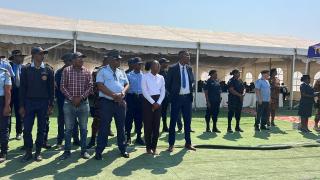 ONAWA, 30 August 2024 - Namibian Police Force (NamPol) Inspector General, Lieutenant General Joseph Shikongo promoted seven police officers in the Oshana Region to various ranks and transferred 34 to the newly inaugurated Onawa Police Station on Friday. (Photo by: Maria David) NAMPA