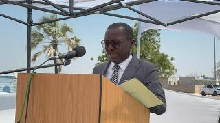 OUTAPI, 04 September 2024 - Minister of Urban and Rural Development, Erastus Uutoni speaking at the handover of infrastructure at Outapi on Wednesday. (Photo by: Maria David) NAMPA