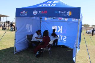 KEETMANSHOOP, 06 September 2024 – IntraHealth HIV testing booth pictured at the J Stephanus stadium in Keetmanshoop during the U=U campaign launched. (Photo by: Suzith Tjitaura) NAMPA 