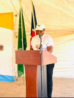 OUTAP, 08 September 2024 - Outapi Mayor Selma Asino speaking during the inaugural mayoral cup on Saturday. (Photo by: Maria David) NAMPA