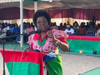 WINDHOEK, 31 August 2024 - Swapo Party Secretary General Sophia Shaningwa said the party will launch its election manifesto on 14 September in Windhoek. (Photo by: Andreas Thomas) NAMPA
