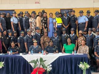 ONGWEDIVA, 11 September 2024 - Members of the Oshana police women network convened in Ongwediva to discuss matters related to better working environment, crime prevention and quality service delivery on Wednesday. (Photo by: Maria David) NAMPA