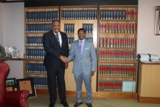 WINDHOEK, 11 September 2024 - Dr Rubén Remigio Ferro, president of the Cuba Supreme Court, and Chief Justice Peter Shivute pictured during Ferro's official visit in Windhoek on Wednesday. (Photo: Contributed)
