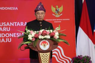 WINDHOEK, 02 October 2024- Indonesian Ambassador Wisnu Edi Pratignyo speaking at the 79th independence anniversary diplomatic reception. (Photo by: Linea Dishena) NAMPA 