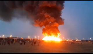 WALVIS BAY, 05 October 2024 - A fire which broke out at Otweya informal settlement formerly known as Twaloloka on Friday night claimed a life of an unidentified male who was reported to have burnt beyond recognition. (Photo: Contributed)  