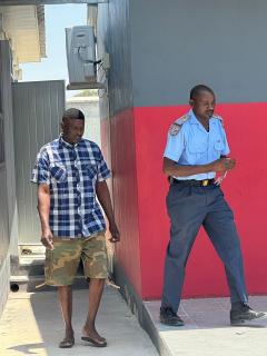 ONDANGWA, 07 October 2024 - Tuutileni Mika, the 49-year-old man who allegedly shot two managers at Henning Crusher, was remanded in custody. (Photo by: Maria David) NAMPA