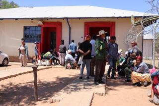 DORDABIS - Residents pictured outside the Nampost service point in Dordabis. (Photo by: Maysa Sangeve) NAMPA