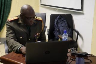 RUNDU, 18 October 2024 - Recruiting Officer of the Namibian Defence Force in the Kavango East Region, Lieutenant Colonel Dennis Kamwi. (Photo by: Sawi Hausiku) NAMPA 