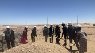 ARANDIS, 22 October 2024 - Deputy Minister of Urban and Rural Development Evelyn !Nawases-Taeyele led the groundbreaking ceremony of the construction of 38 houses which will be constructed at Arandis through the Shack Dwellers Federation at the town. (Photo by: Isabel Bento) NAMPA